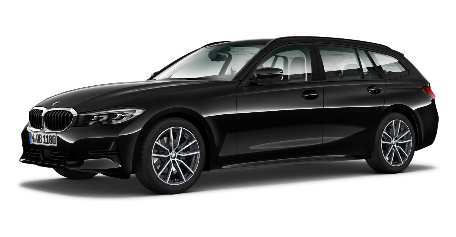 BMW BMW 3er in Schwarz von vorne BMW BMW 3er in Schwarz von vorne