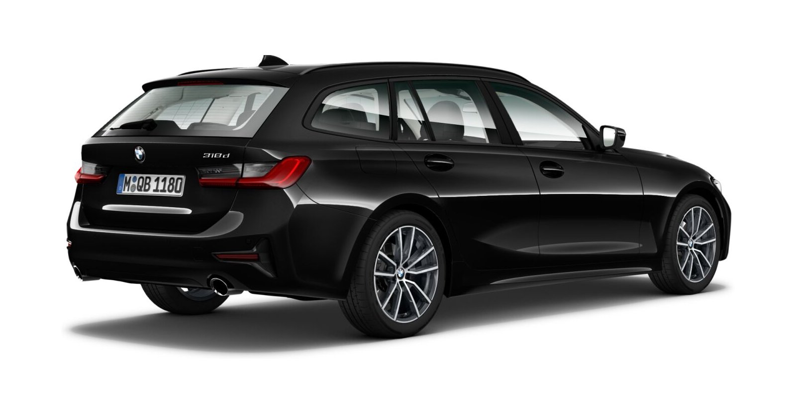 BMW BMW 3er in Schwarz von hinten BMW BMW 3er in Schwarz von hinten