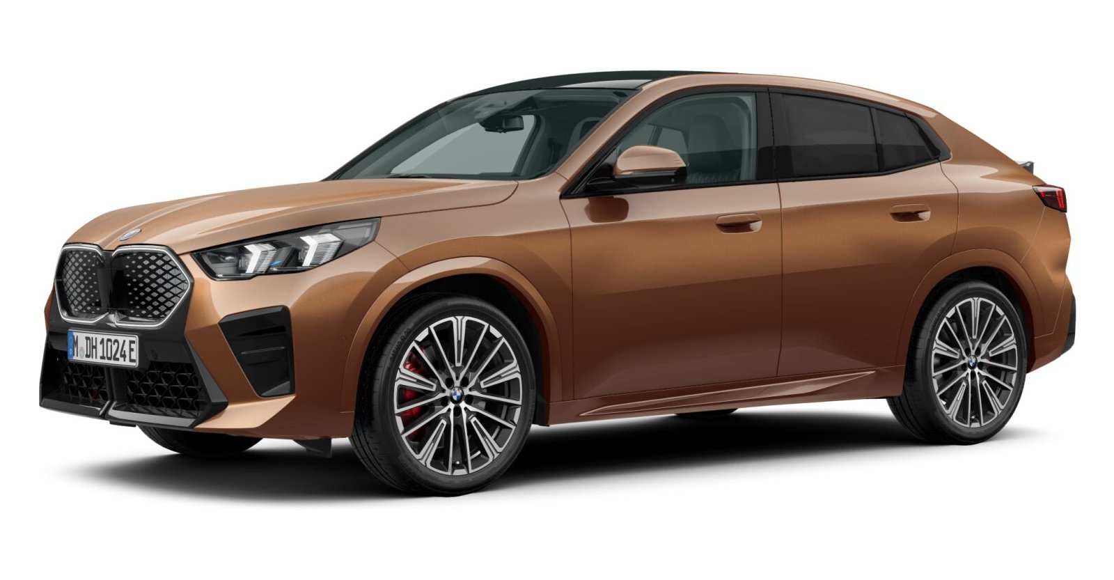 BMW iX2 xDrive30 in Braun von vorne BMW iX2 xDrive30 in Braun von vorne