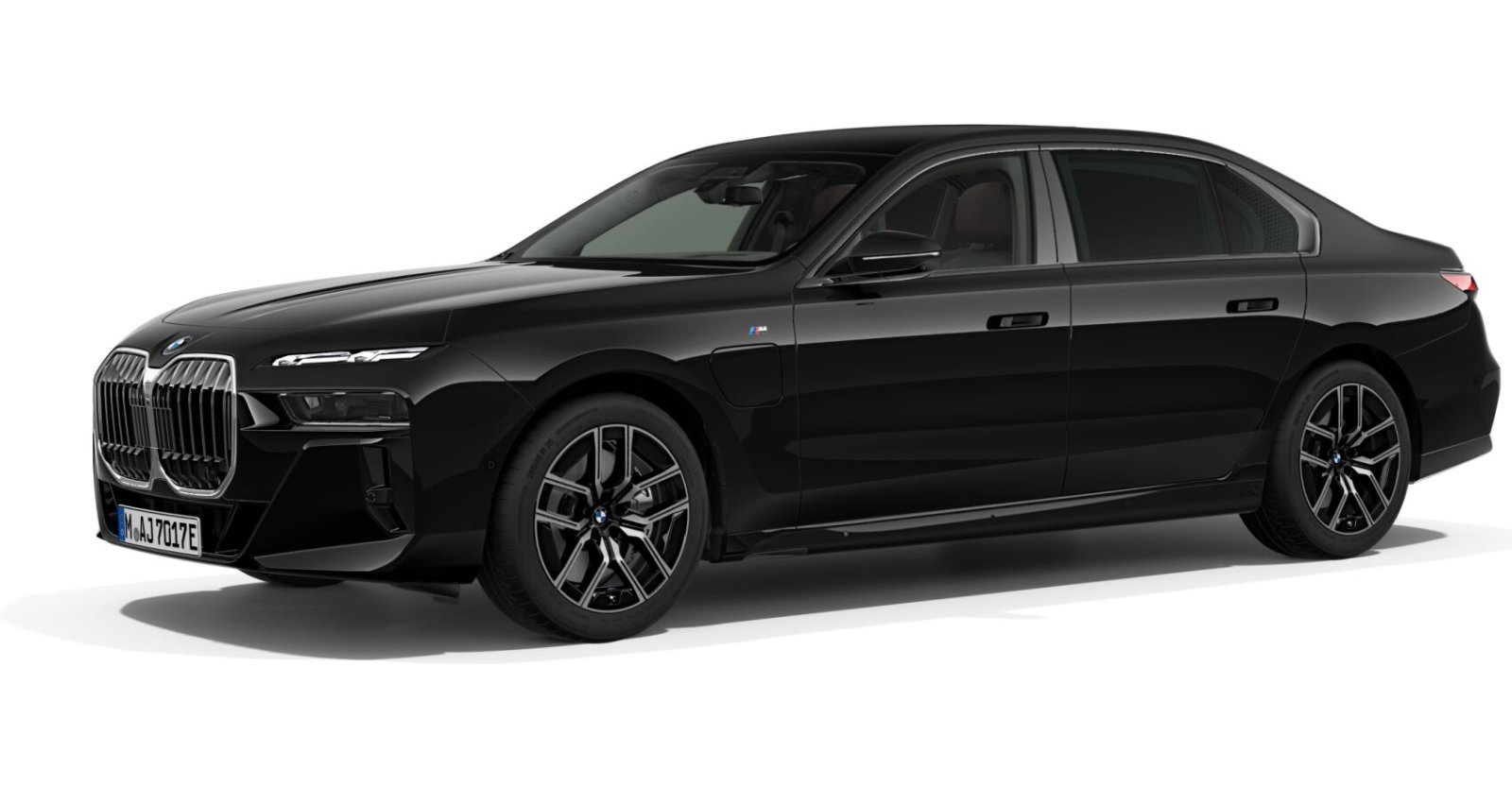 BMW 750e xDrive Limousine in Schwarz von vorne BMW 750e xDrive Limousine in Schwarz von vorne