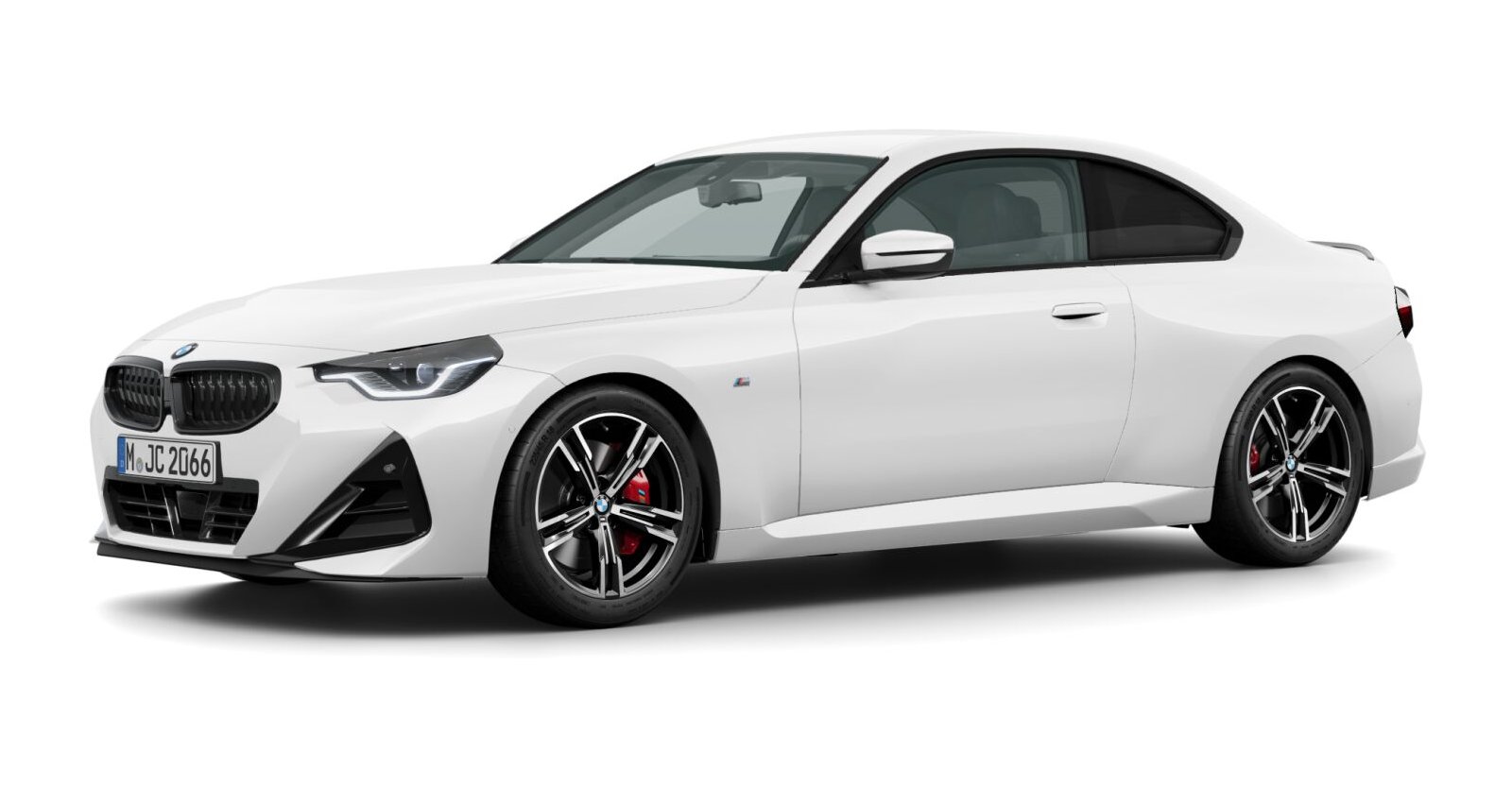 BMW 230i Coupé in Weiß von vorne
