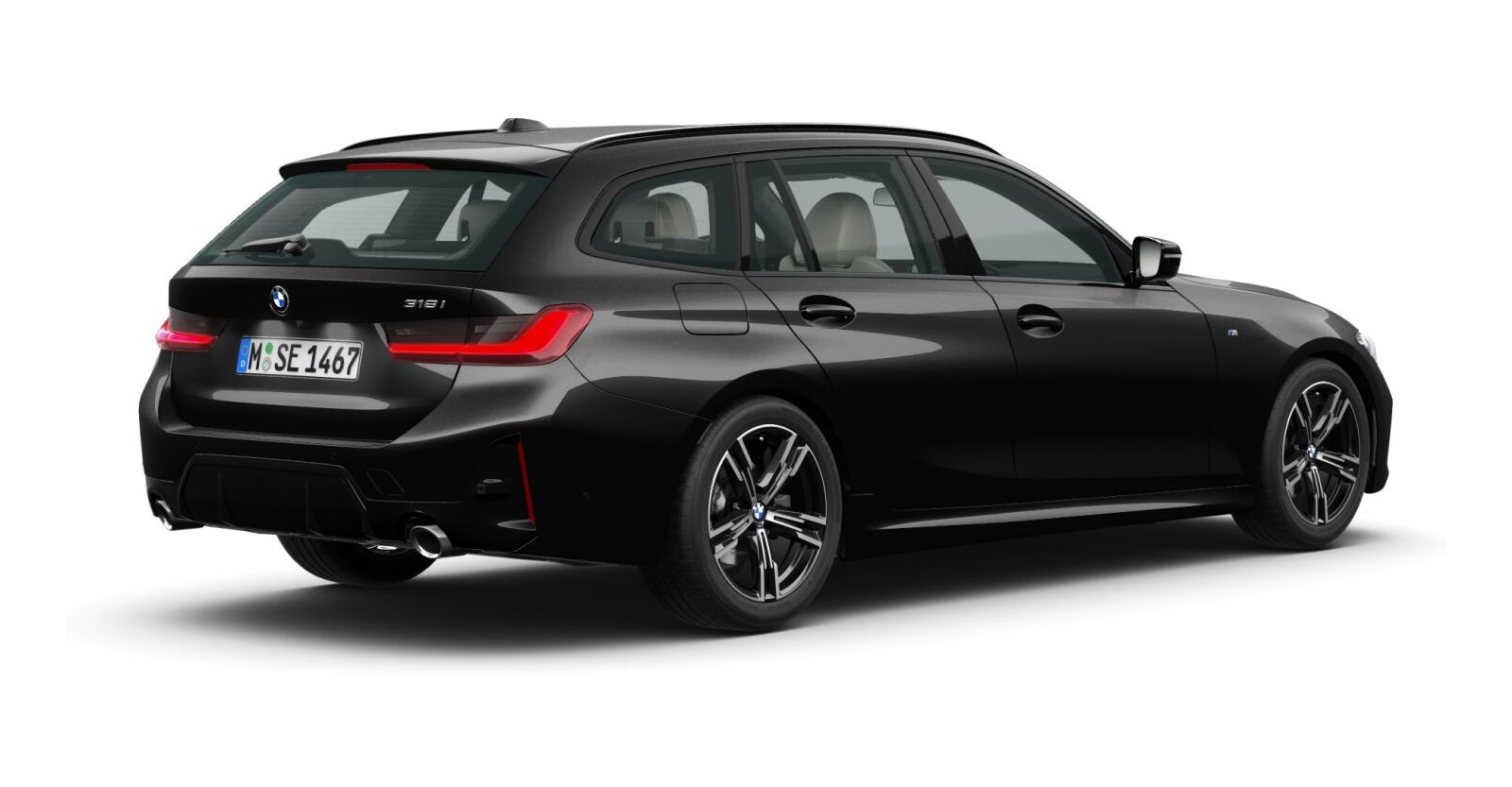 BMW BMW 3er in Schwarz von hinten BMW BMW 3er in Schwarz von hinten