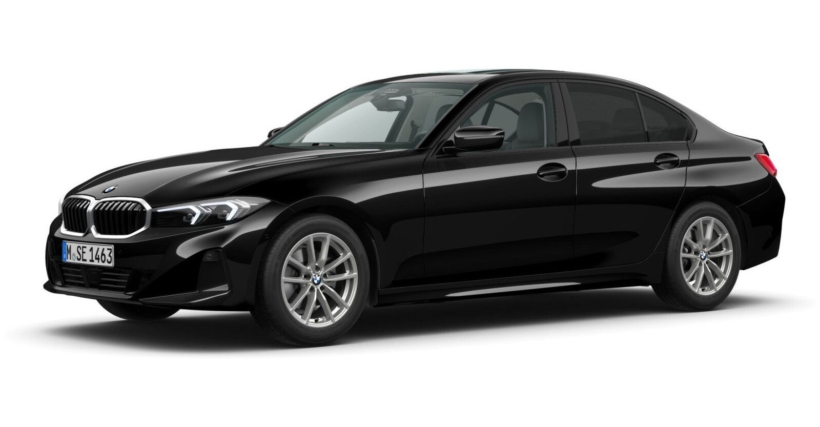 BMW 318i Limousine in Schwarz von vorne