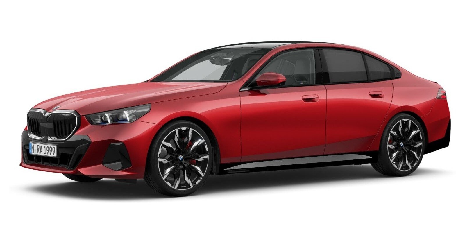 BMW 540d xDrive Limousine in Rot von vorne BMW 540d xDrive Limousine in Rot von vorne