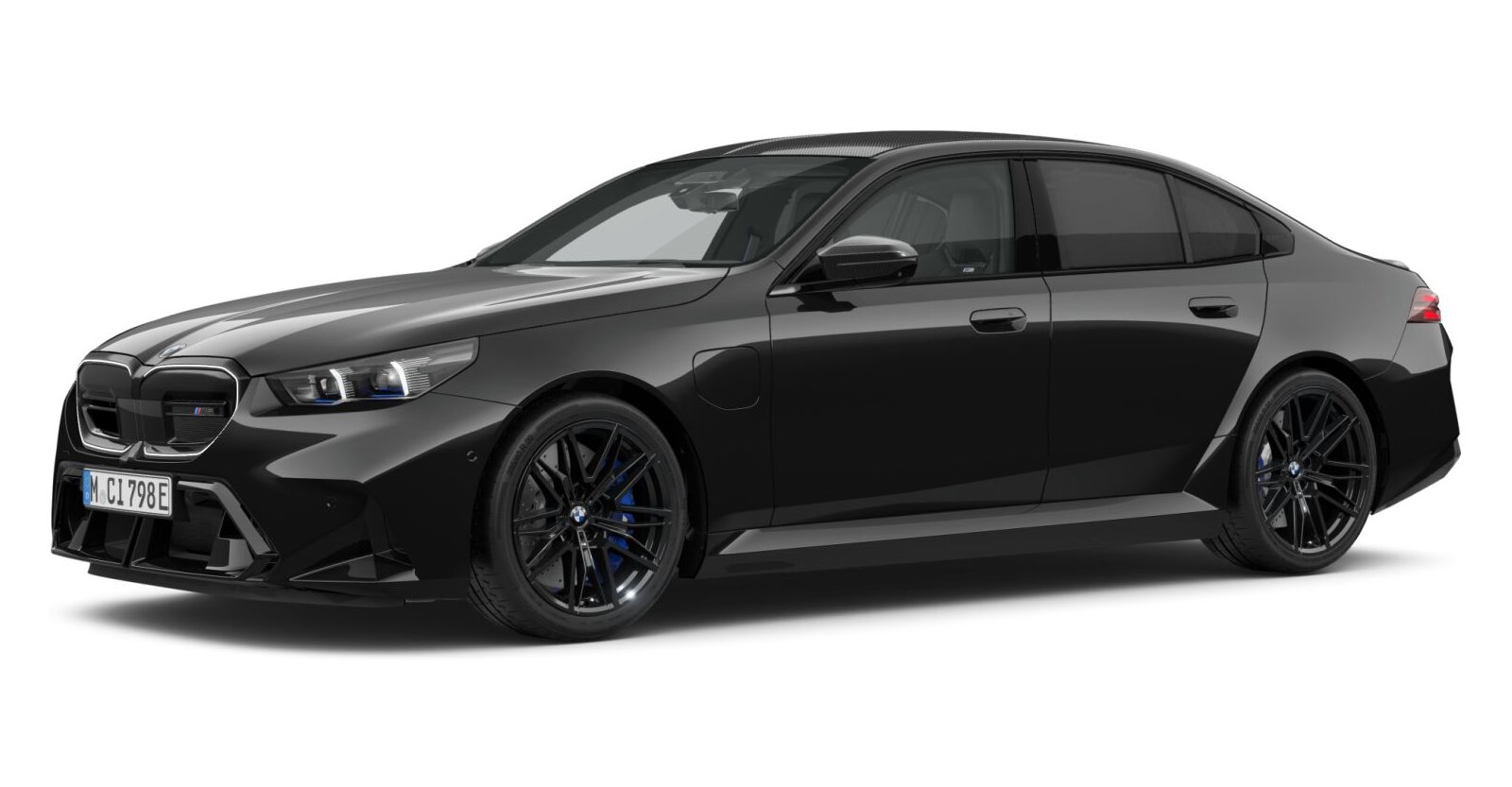 BMW M5 Limousine in Schwarz von vorne BMW M5 Limousine in Schwarz von vorne