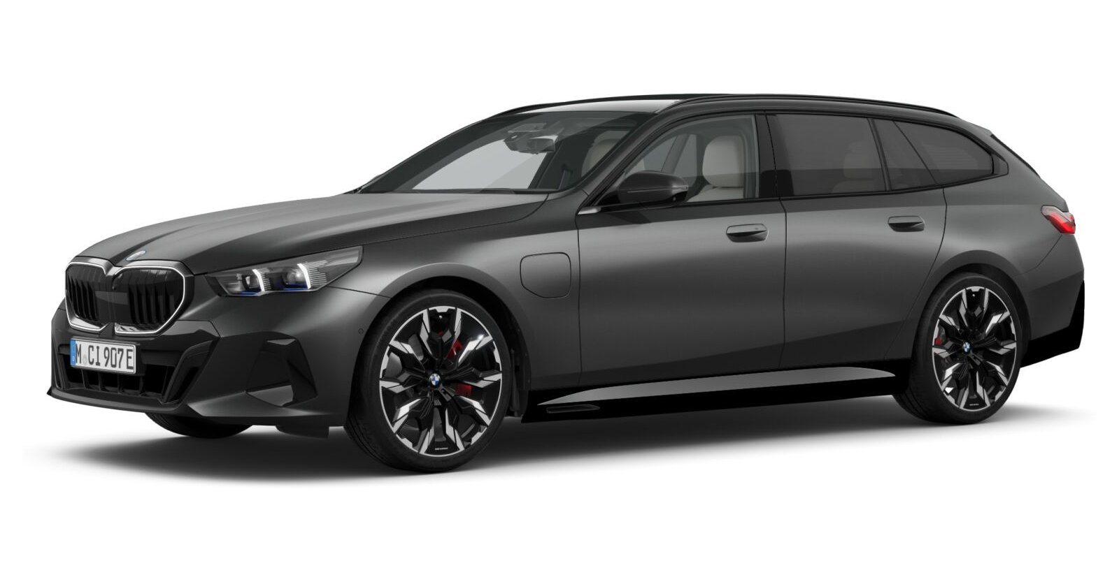 BMW 550e xDrive Touring in Grau von vorne BMW 550e xDrive Touring in Grau von vorne