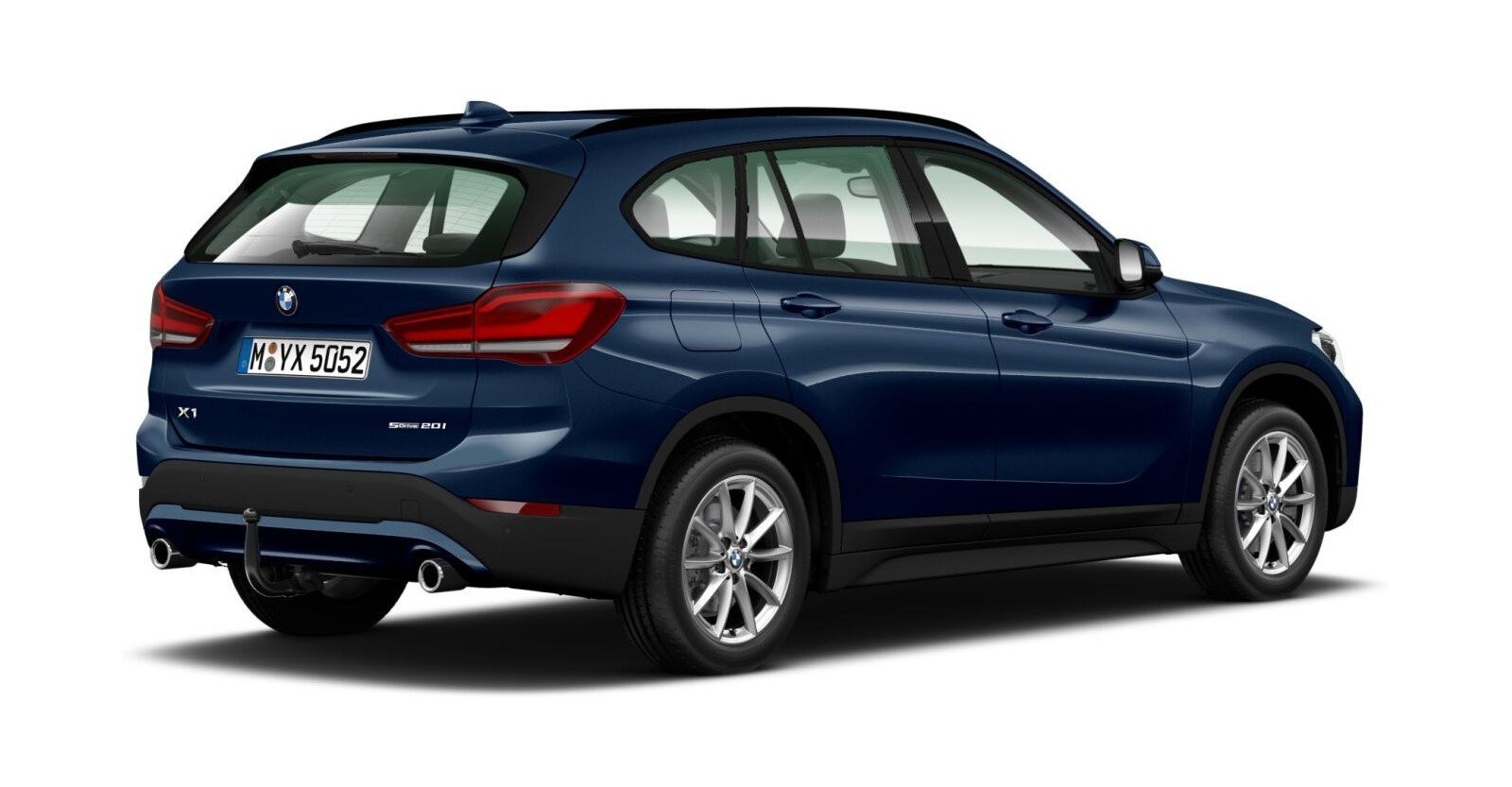 BMW BMW X in Blau von hinten BMW BMW X in Blau von hinten