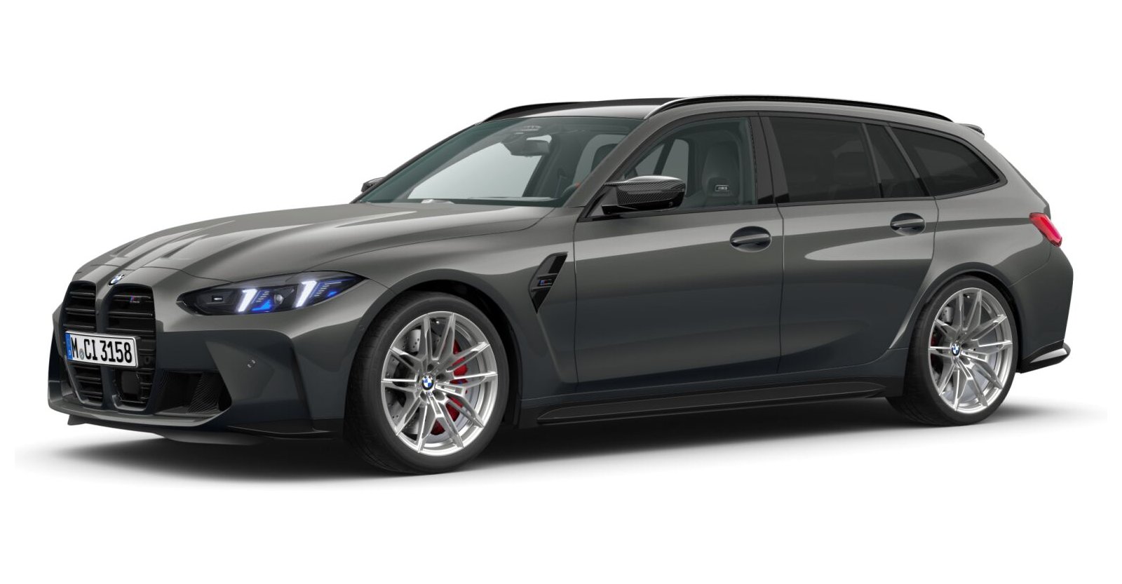 BMW M3 Competition Touring mit M xDrive in Grau von vorne BMW M3 Competition Touring mit M xDrive in Grau von vorne