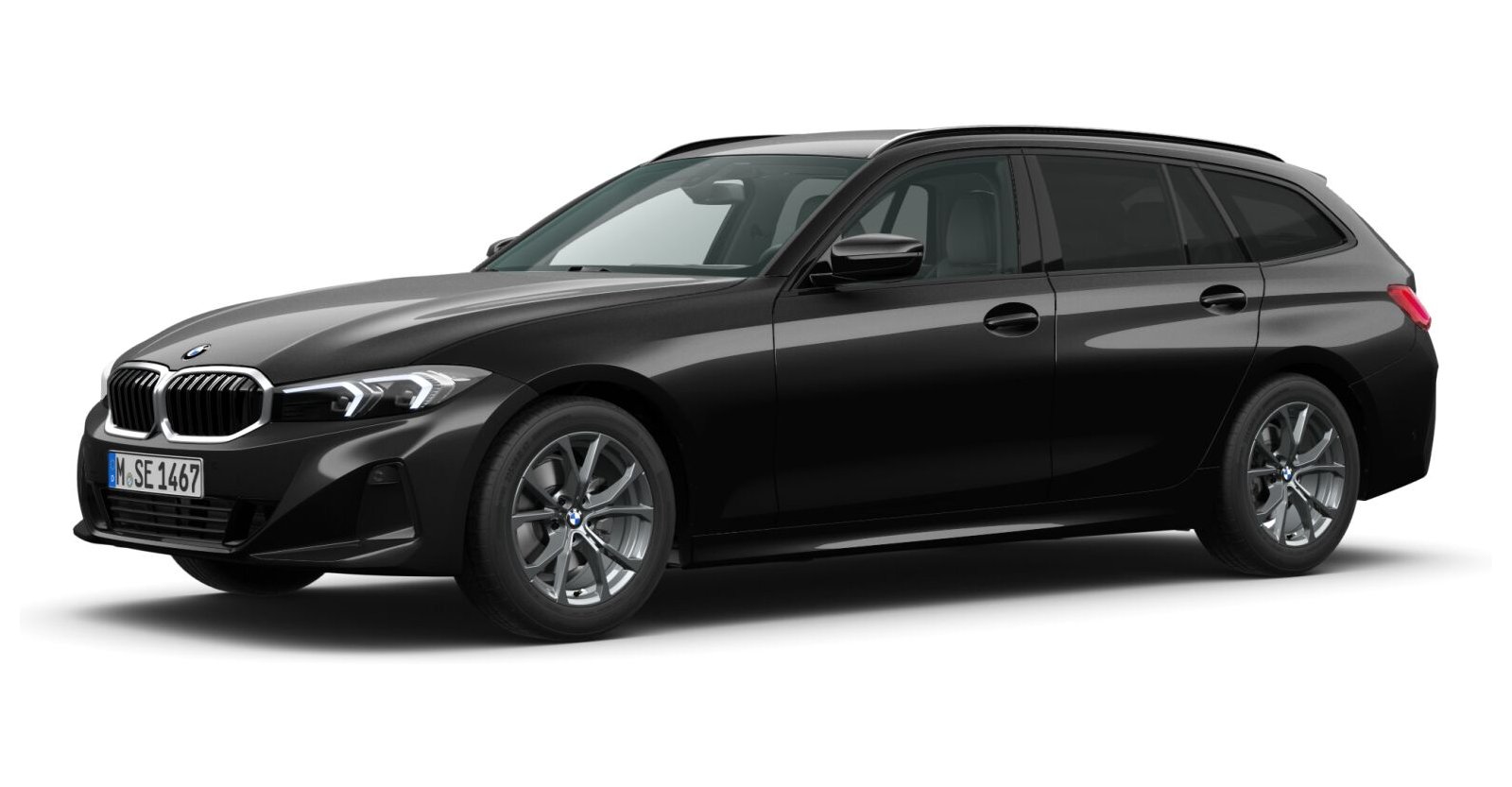 BMW BMW 3er in Schwarz von vorne BMW BMW 3er in Schwarz von vorne