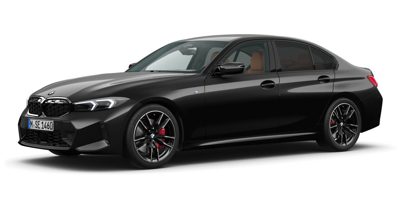 BMW M340d xDrive Limousine in Schwarz von vorne BMW M340d xDrive Limousine in Schwarz von vorne