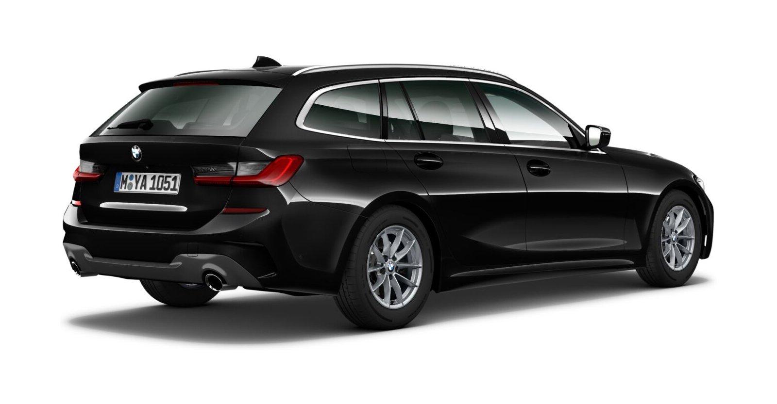 BMW BMW 3er in Schwarz von hinten BMW BMW 3er in Schwarz von hinten