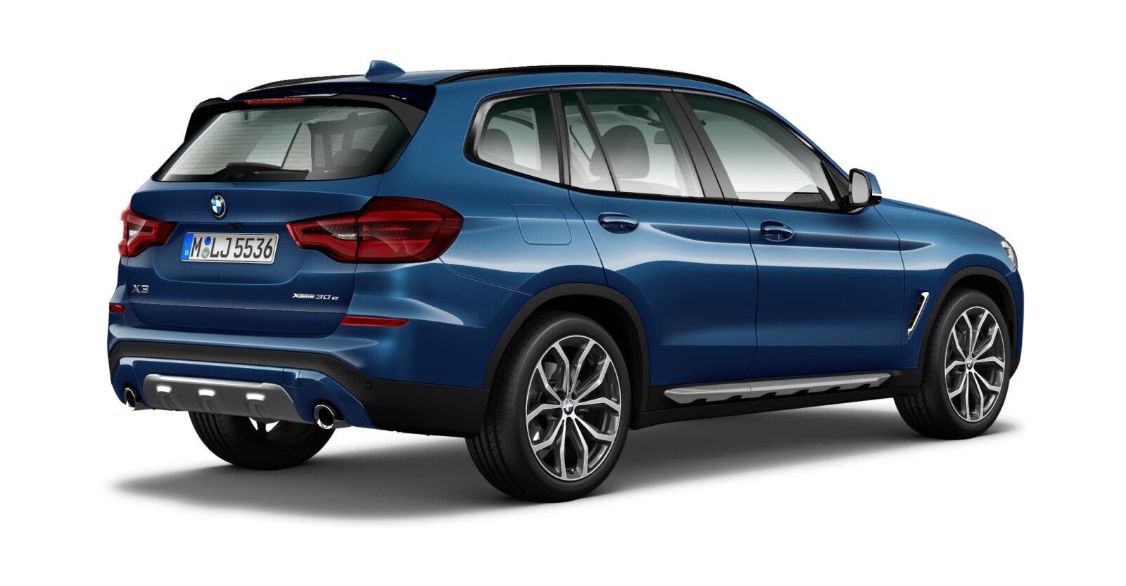 BMW BMW X in Blau von hinten BMW BMW X in Blau von hinten