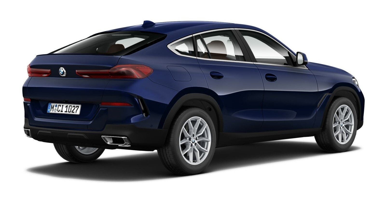 BMW BMW X in Blau von hinten BMW BMW X in Blau von hinten