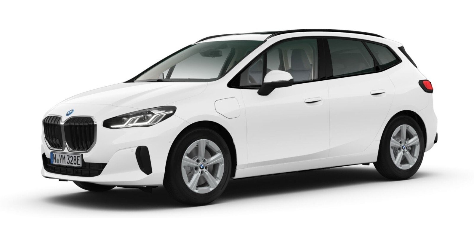 BMW 225e xDrive Active Tourer in Weiß von vorne BMW 225e xDrive Active Tourer in Weiß von vorne