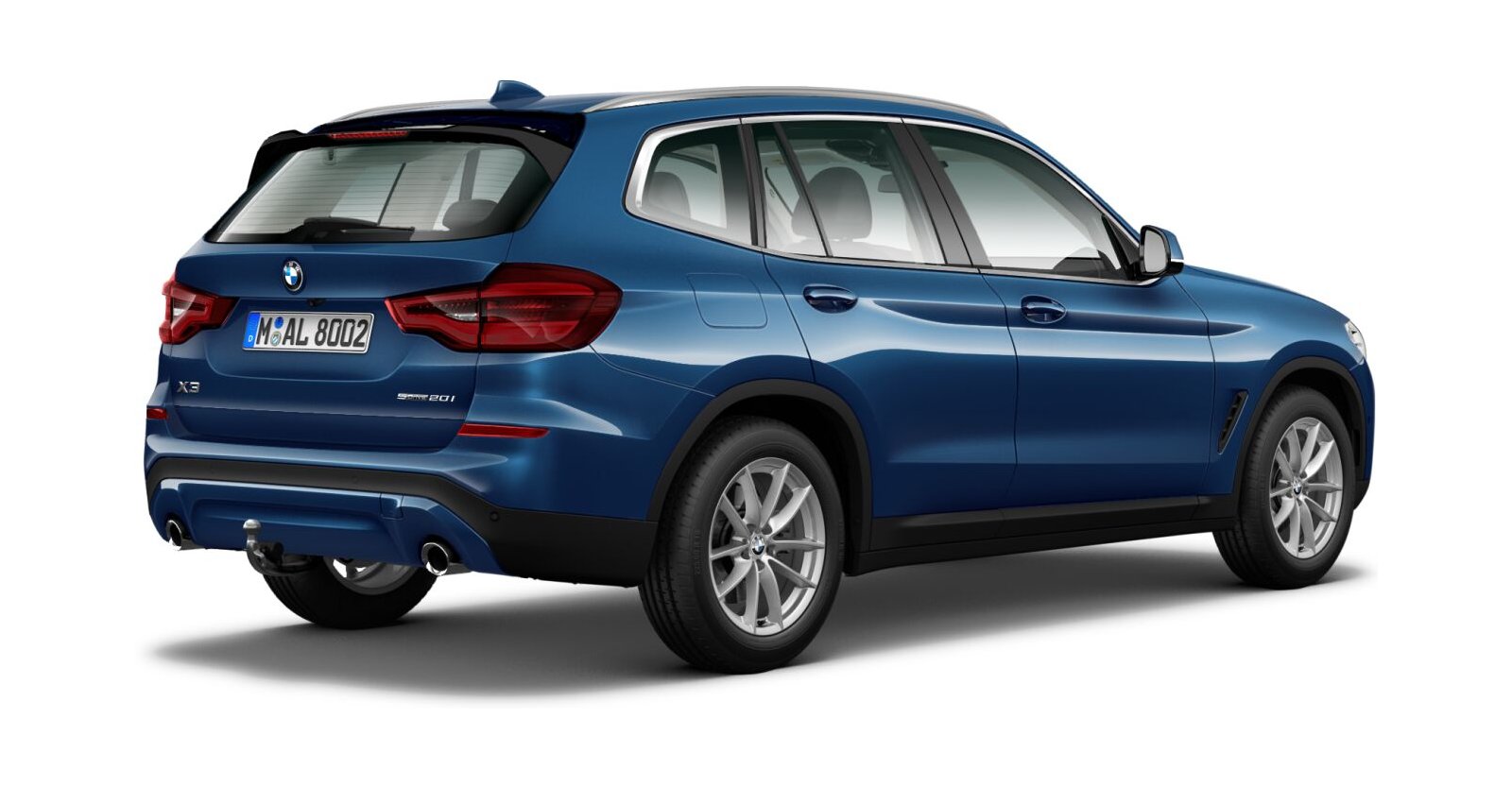 BMW BMW X in Blau von hinten BMW BMW X in Blau von hinten