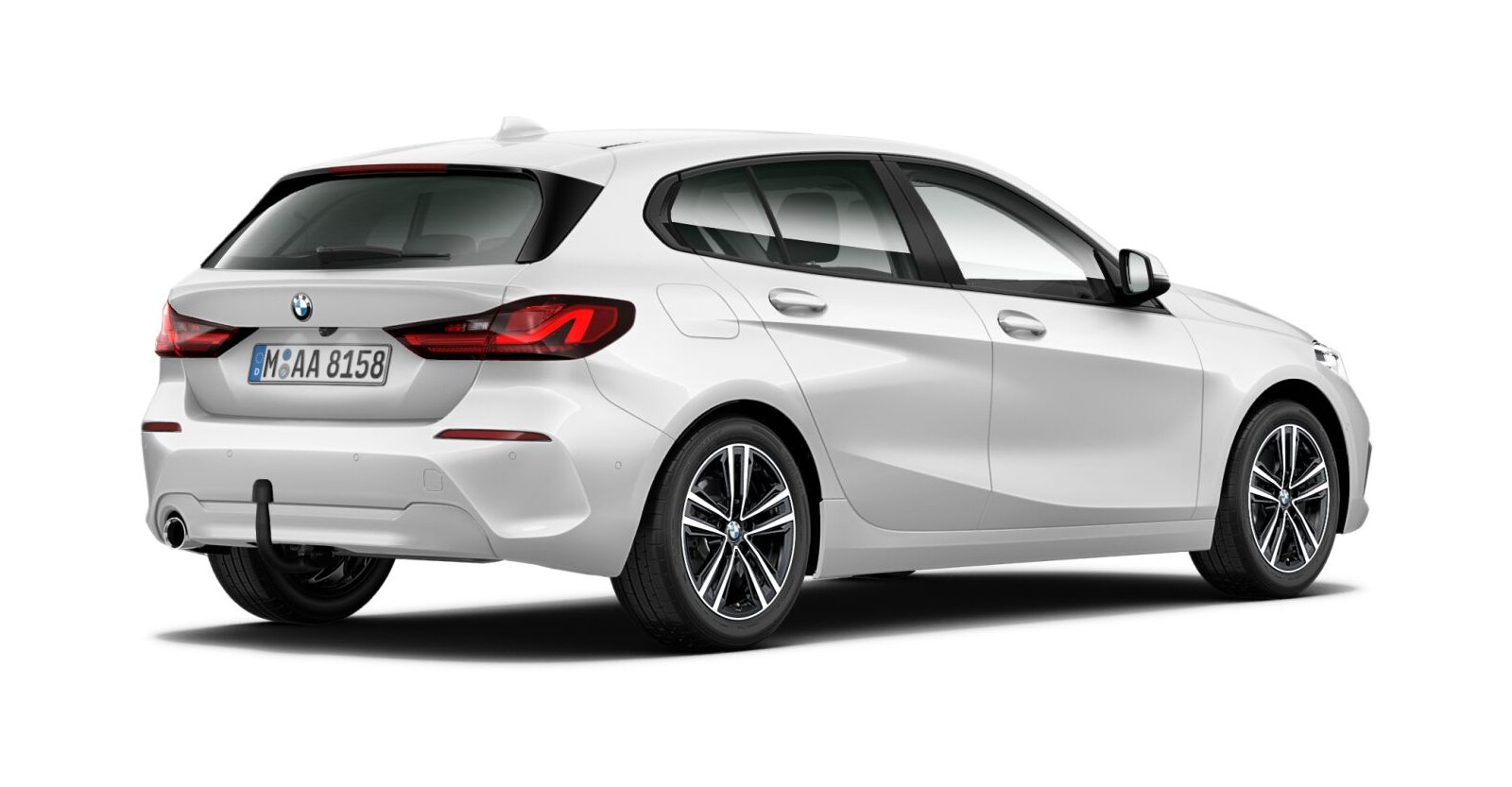 BMW BMW 1er in Weiß von hinten BMW BMW 1er in Weiß von hinten