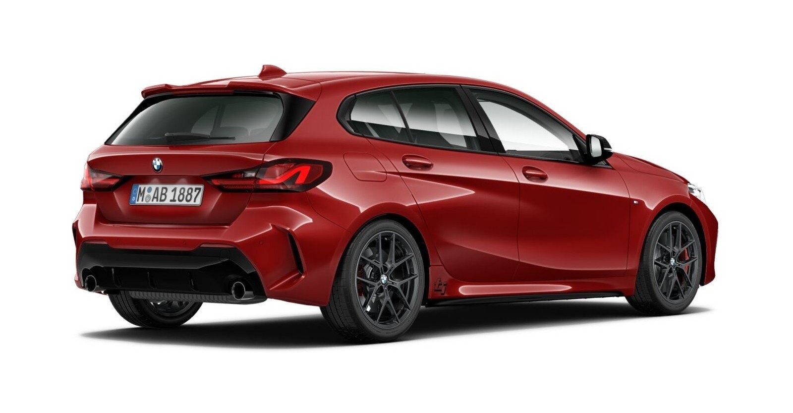 BMW BMW 1er in Rot von hinten BMW BMW 1er in Rot von hinten