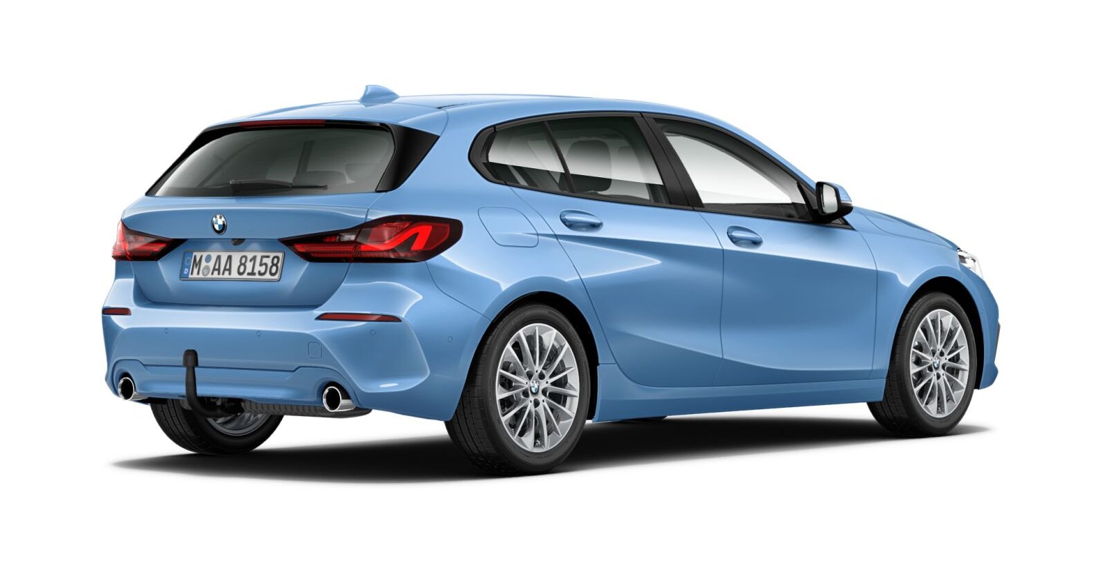 BMW BMW 1er in Blau von hinten BMW BMW 1er in Blau von hinten