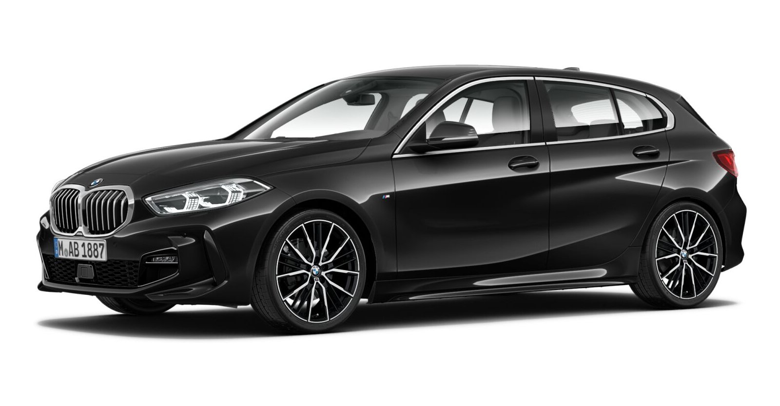 BMW BMW 1er in Schwarz von vorne BMW BMW 1er in Schwarz von vorne