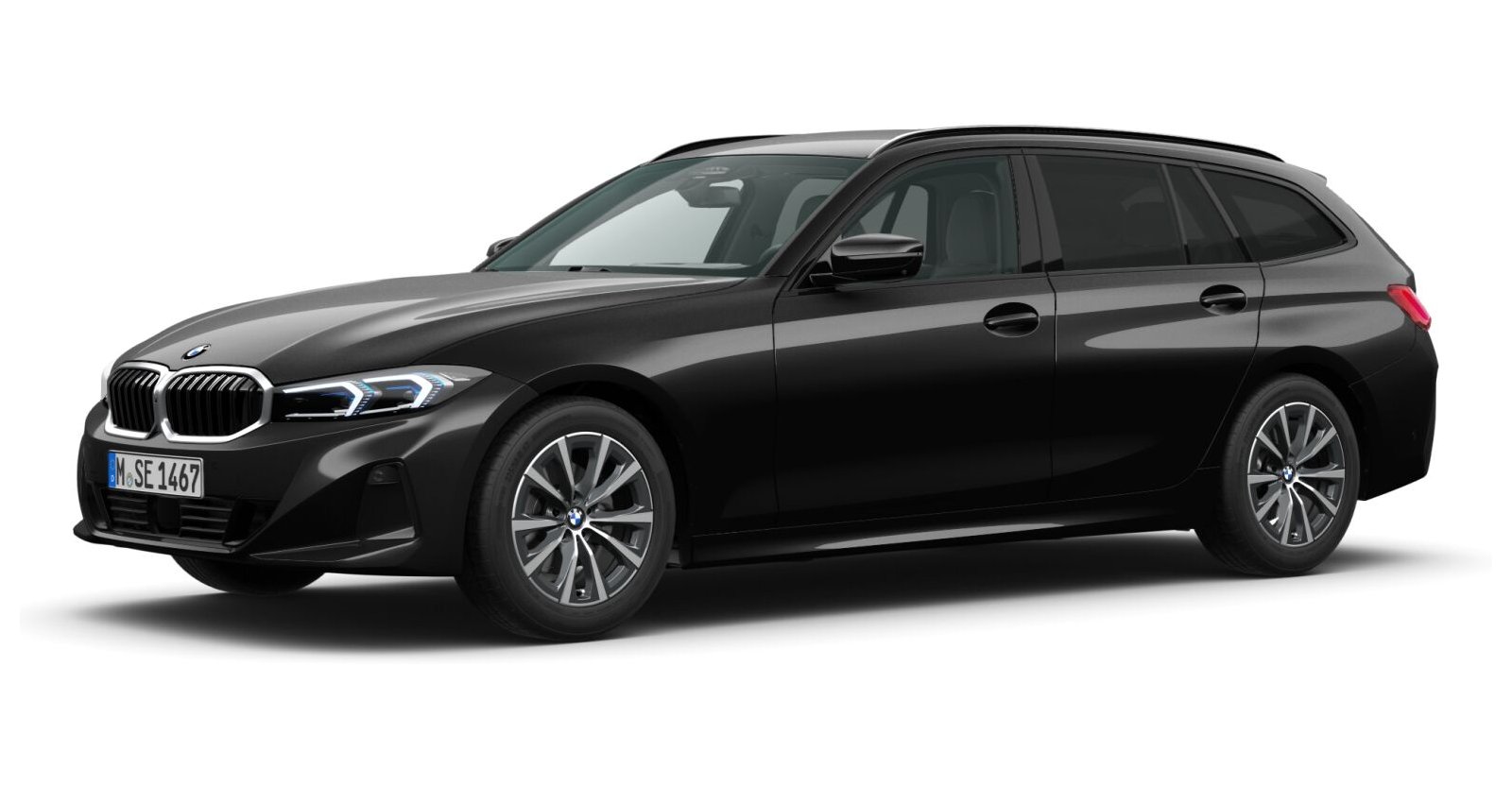 BMW BMW 3er in Schwarz von vorne BMW BMW 3er in Schwarz von vorne
