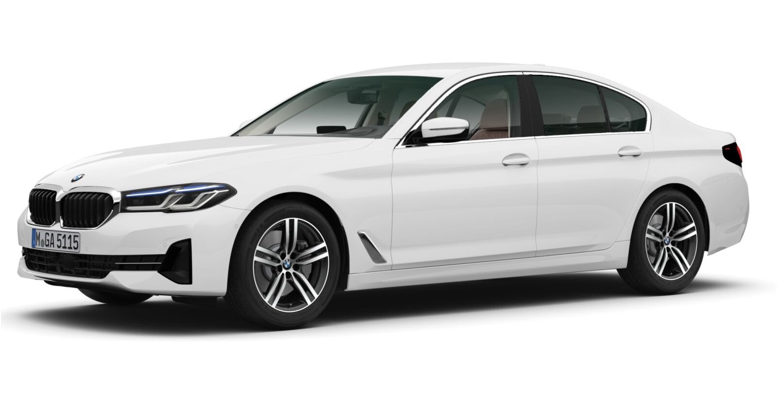 BMW BMW 5er in Weiß von vorne BMW BMW 5er in Weiß von vorne