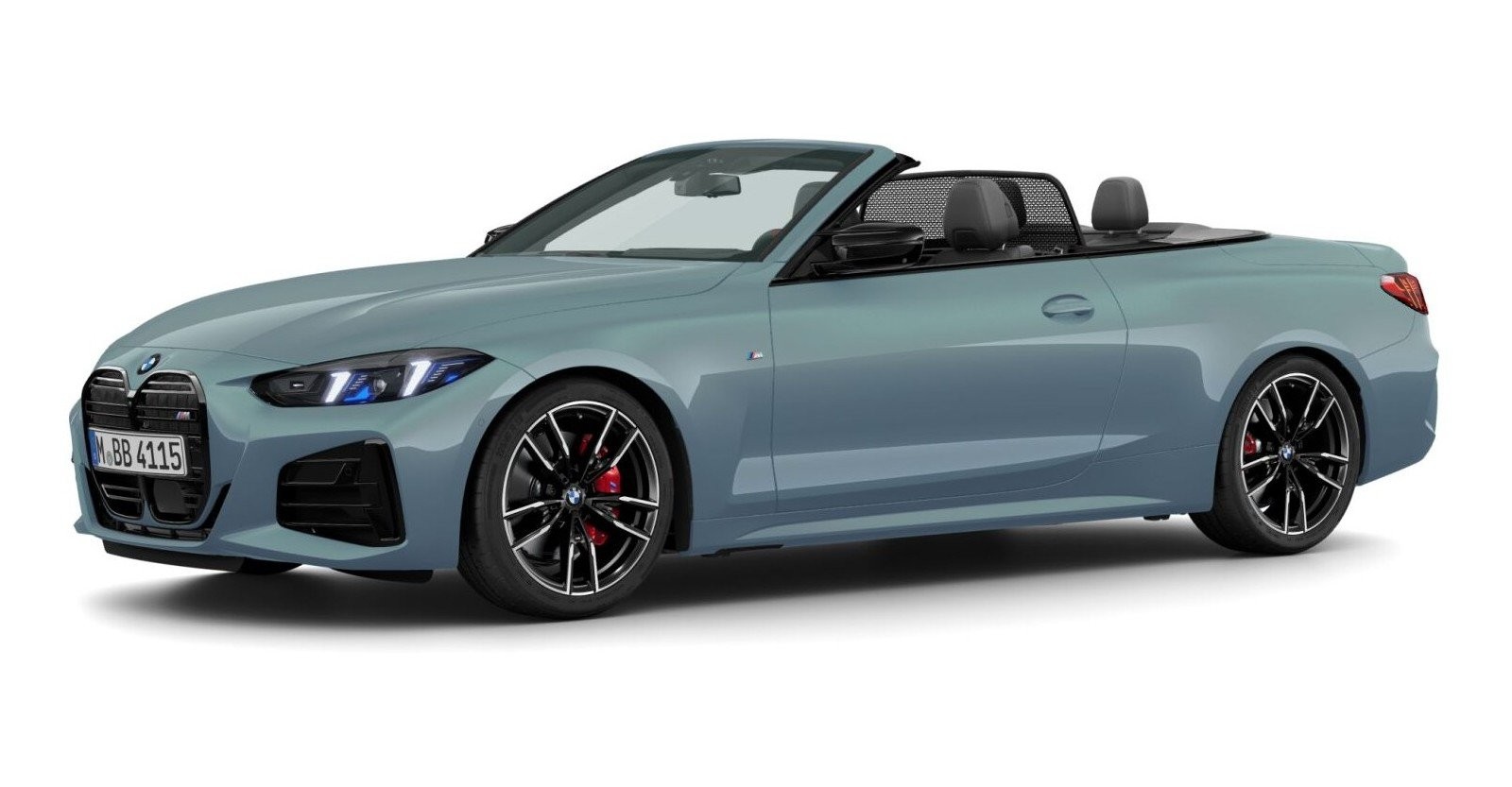 BMW M440d xDrive Cabrio in Grün von vorne BMW M440d xDrive Cabrio in Grün von vorne