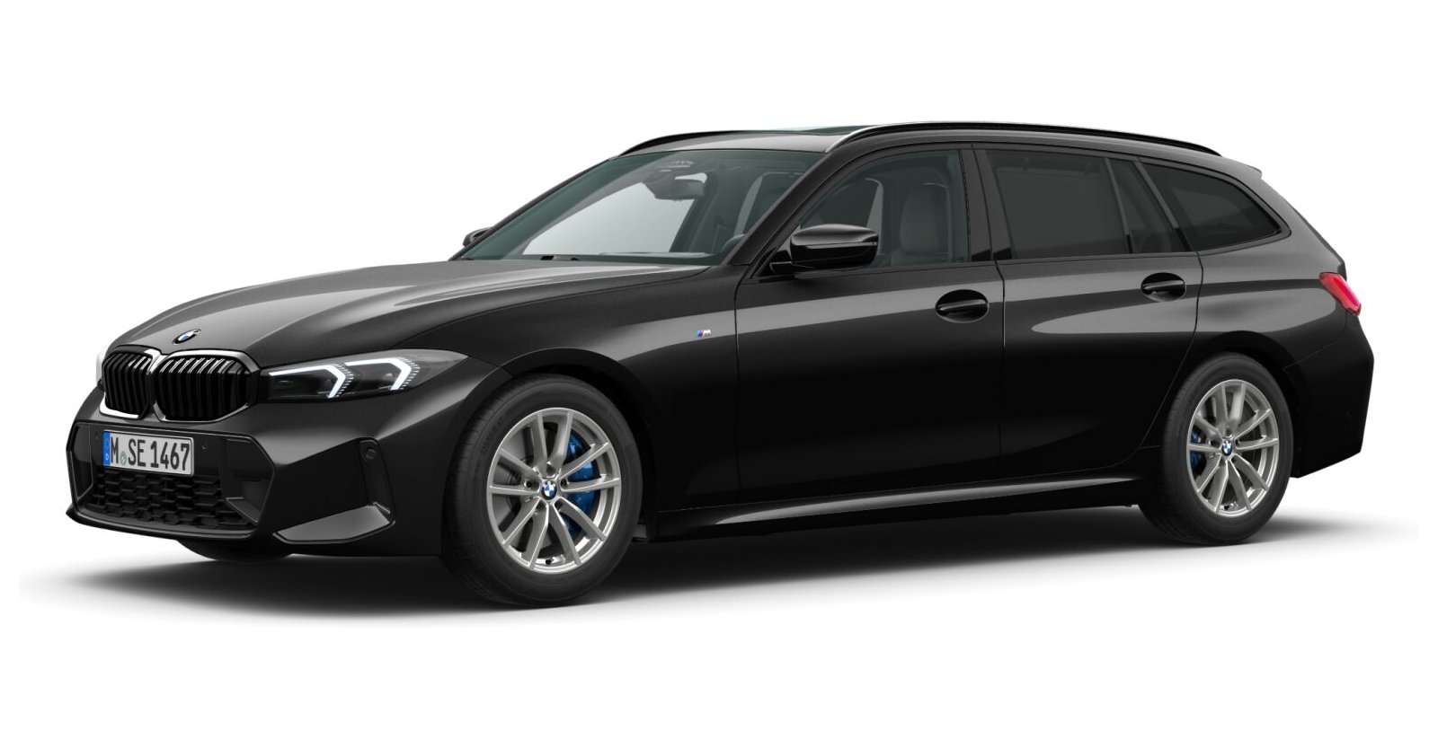 BMW BMW 3er in Schwarz von vorne BMW BMW 3er in Schwarz von vorne