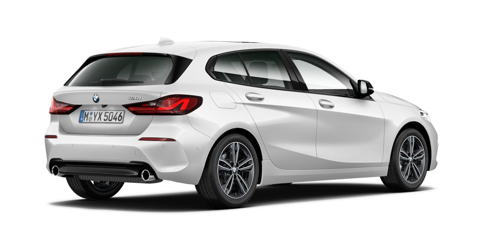 BMW BMW 1er in Weiß von hinten BMW BMW 1er in Weiß von hinten