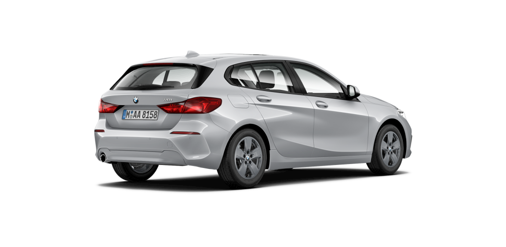 BMW BMW 1er in Silber von hinten BMW BMW 1er in Silber von hinten