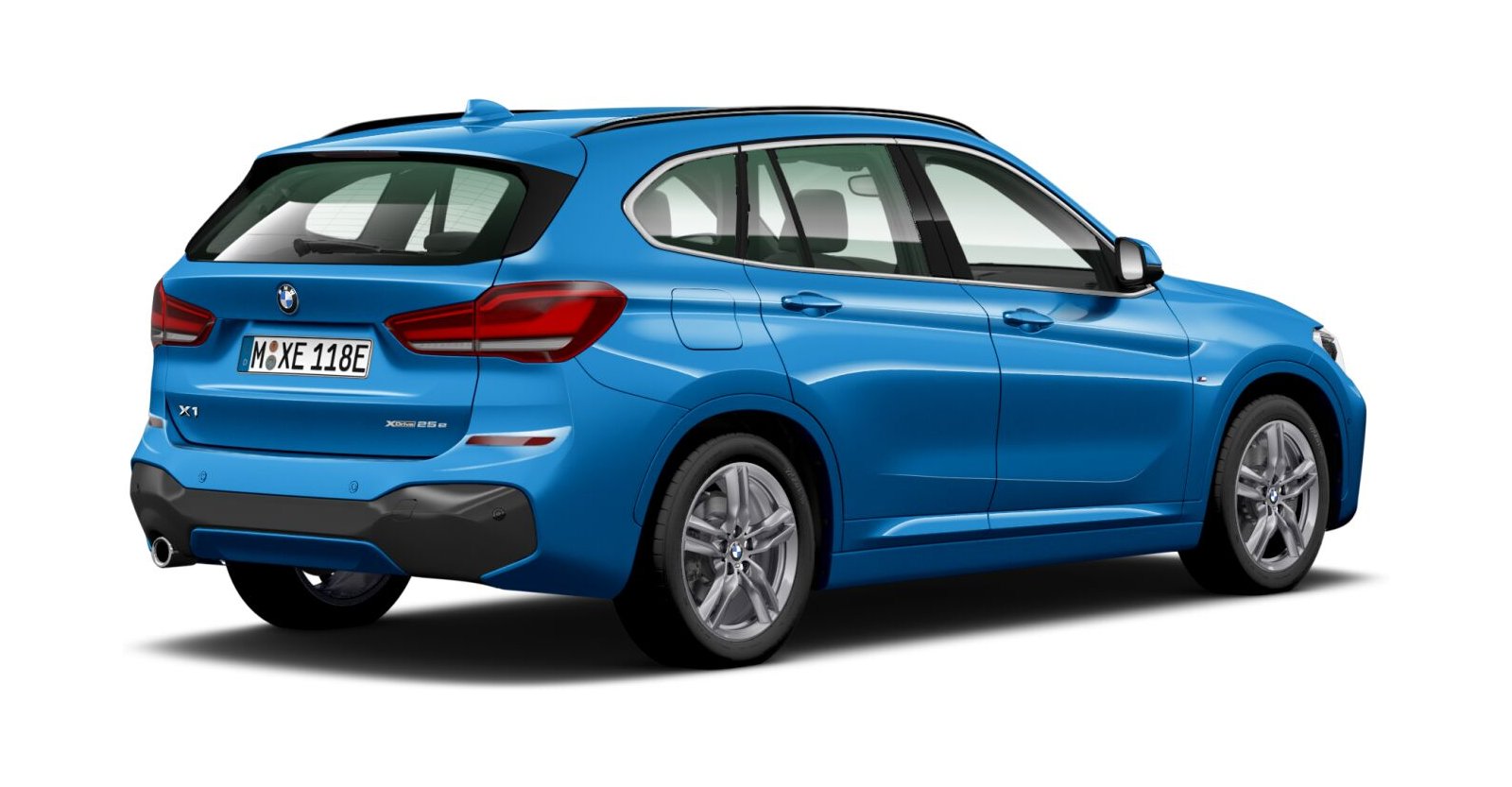 BMW BMW X in Blau von hinten BMW BMW X in Blau von hinten