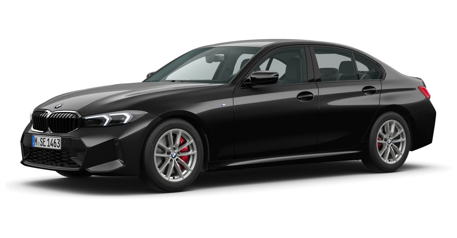 BMW BMW 3er in Schwarz von vorne BMW BMW 3er in Schwarz von vorne