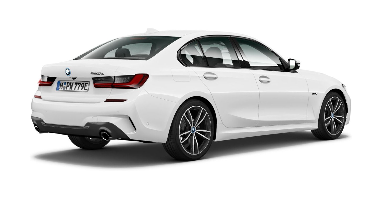 BMW BMW 3er in Weiß von hinten BMW BMW 3er in Weiß von hinten