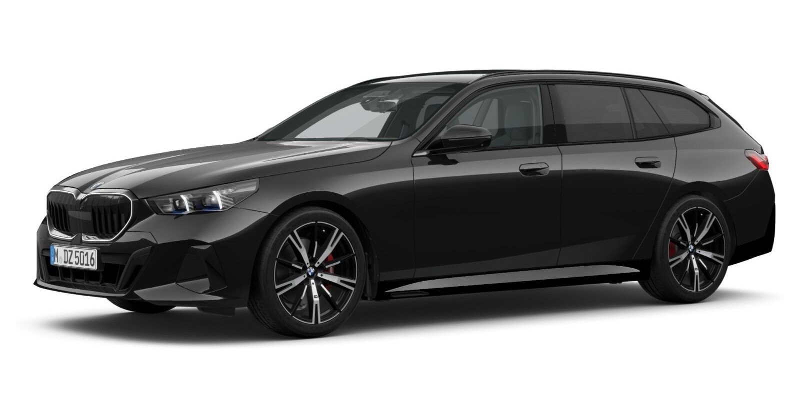 BMW 520d Touring in Schwarz von vorne BMW 520d Touring in Schwarz von vorne