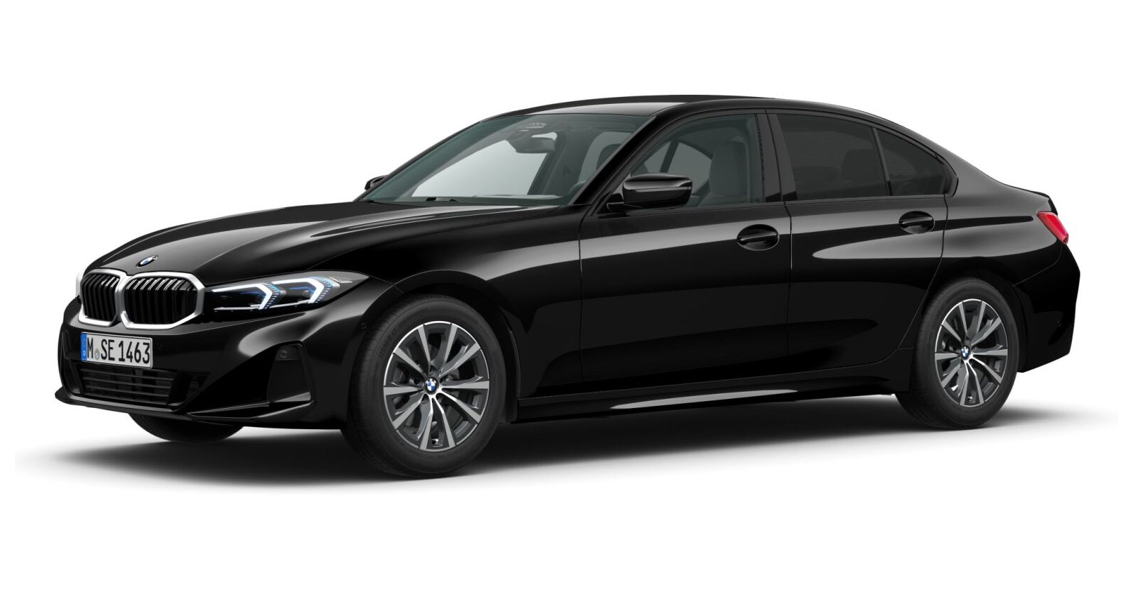 BMW BMW 3er in Schwarz von vorne BMW BMW 3er in Schwarz von vorne