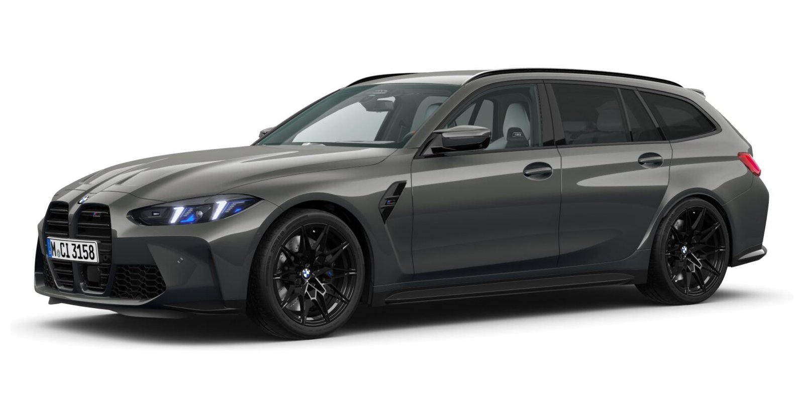 BMW M3 Competition Touring mit M xDrive in Grau von vorne BMW M3 Competition Touring mit M xDrive in Grau von vorne