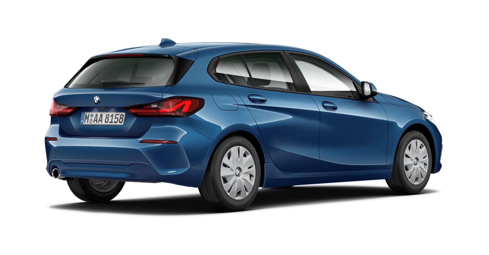 BMW BMW 1er in Blau von hinten BMW BMW 1er in Blau von hinten