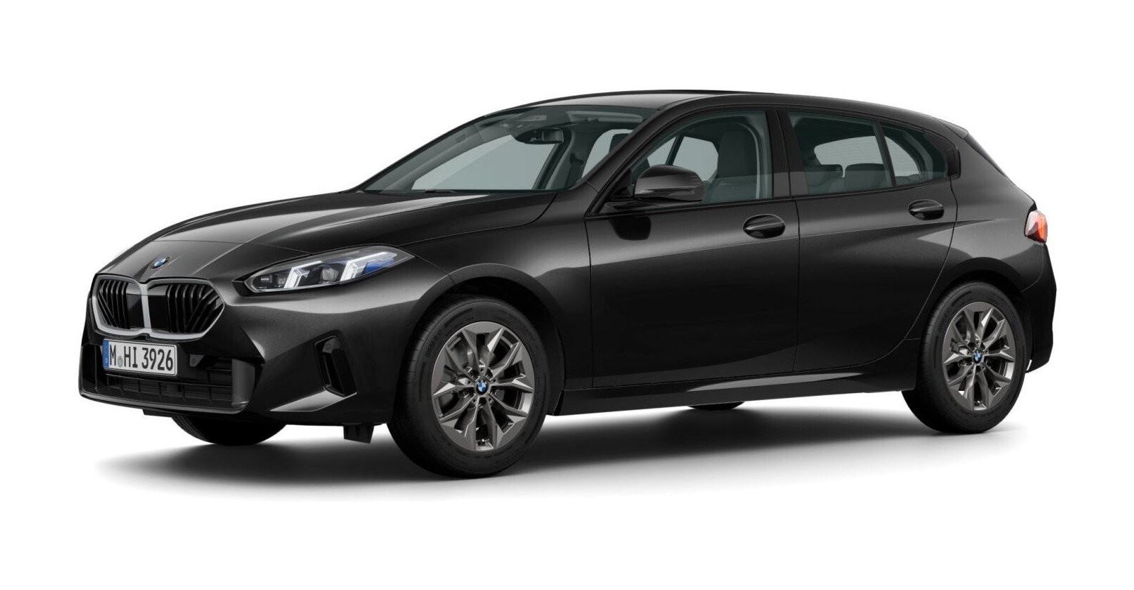 BMW 120 in Schwarz von vorne