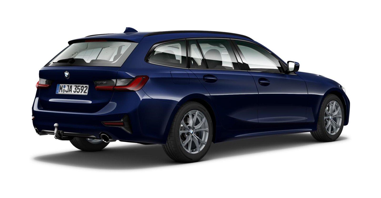 BMW BMW 3er in Blau von hinten BMW BMW 3er in Blau von hinten