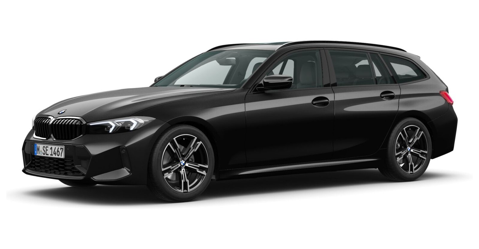 BMW BMW 3er in Schwarz von vorne BMW BMW 3er in Schwarz von vorne