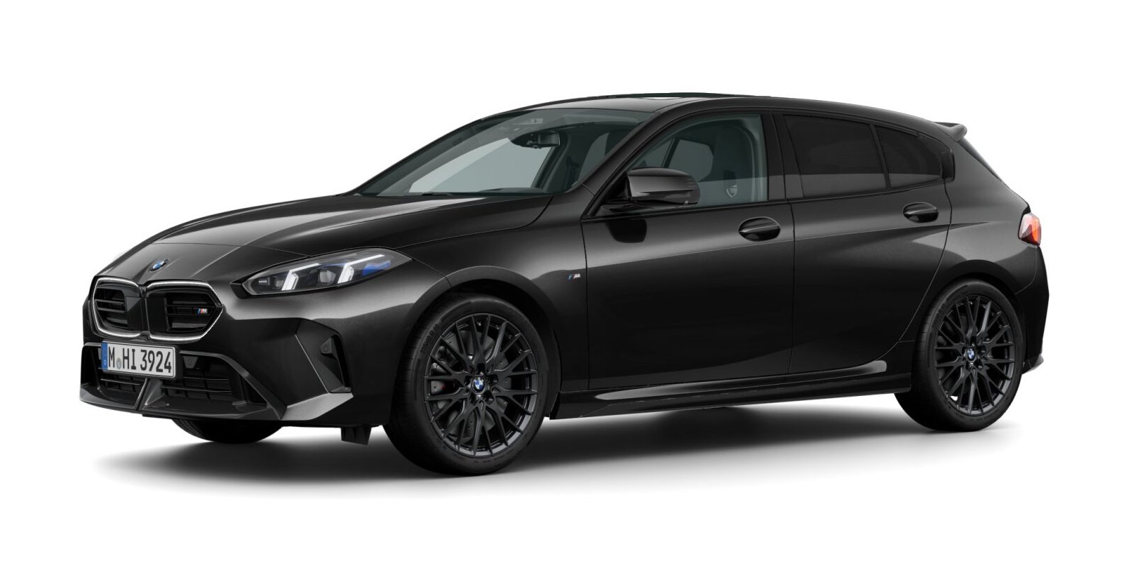 BMW M135 xDrive in Schwarz von vorne BMW M135 xDrive in Schwarz von vorne