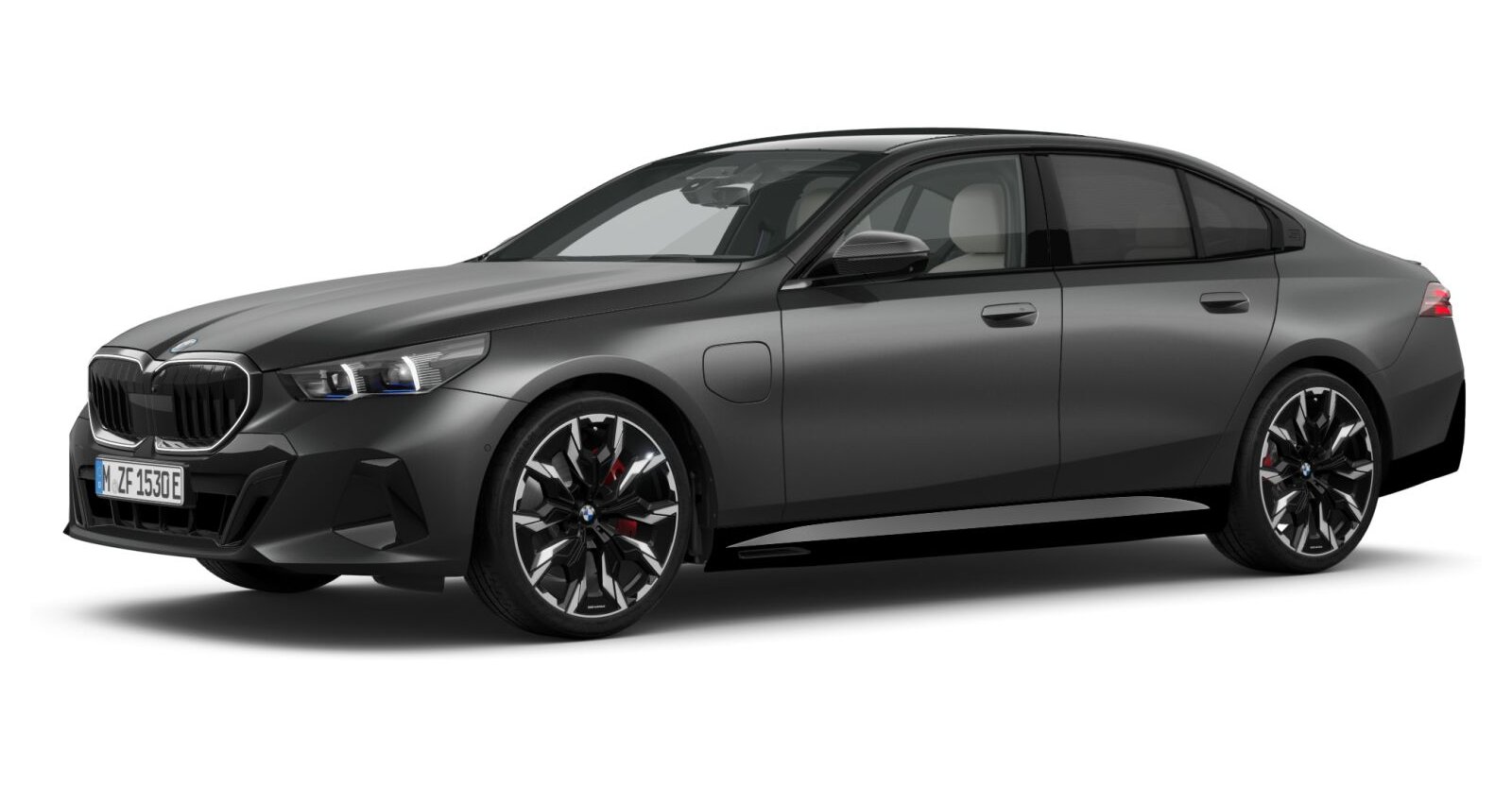 BMW 550e xDrive Limousine in Grau von vorne BMW 550e xDrive Limousine in Grau von vorne