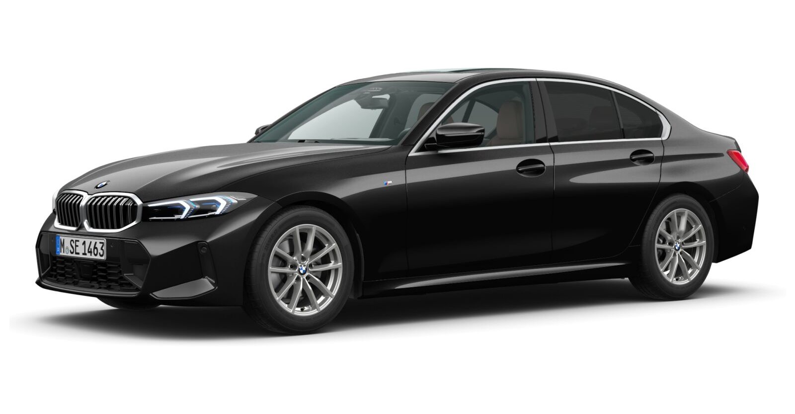BMW BMW 3er in Schwarz von vorne BMW BMW 3er in Schwarz von vorne