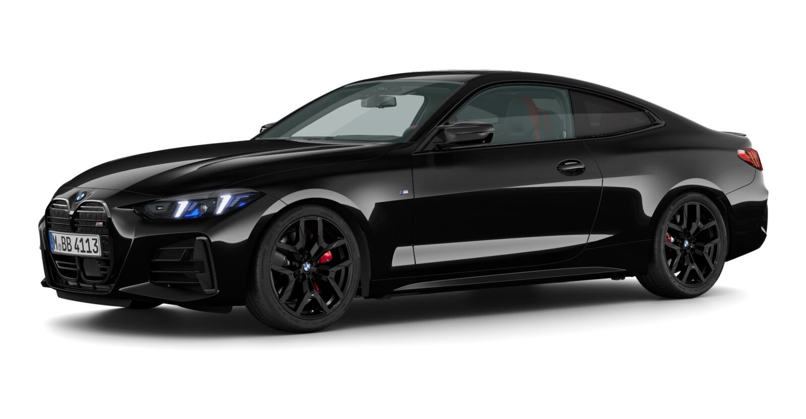 BMW M440i xDrive Coupe in Schwarz von vorne BMW M440i xDrive Coupe in Schwarz von vorne