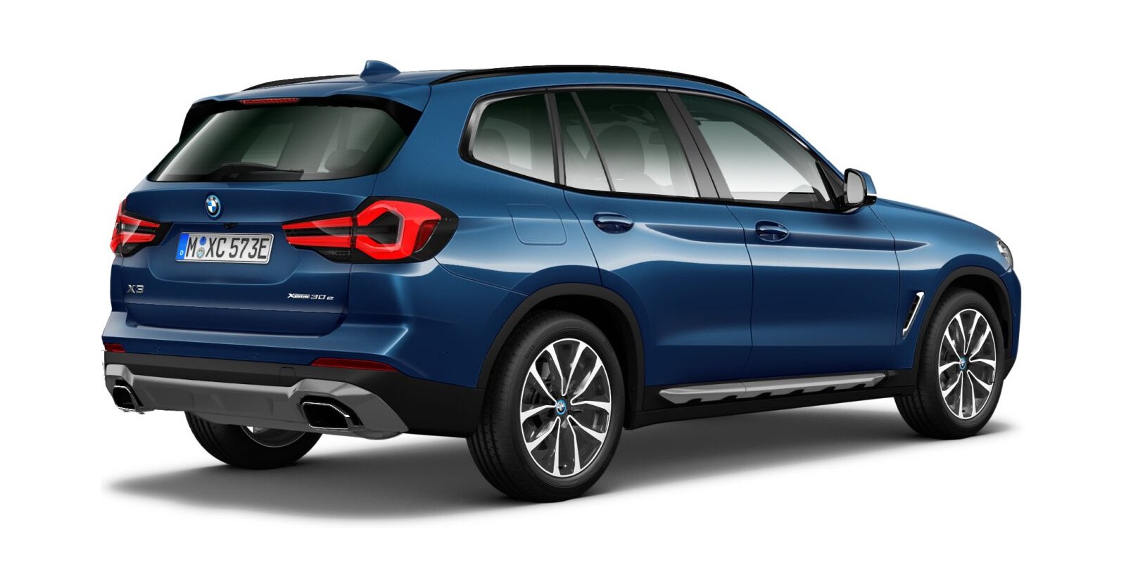 BMW BMW X in Blau von hinten BMW BMW X in Blau von hinten