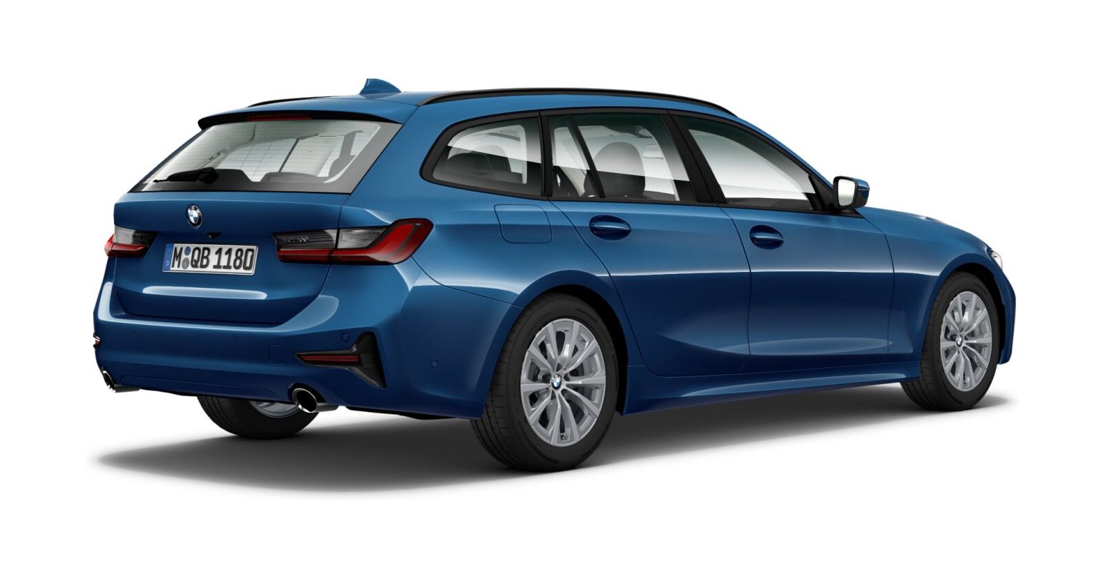 BMW BMW 3er in Blau von hinten BMW BMW 3er in Blau von hinten