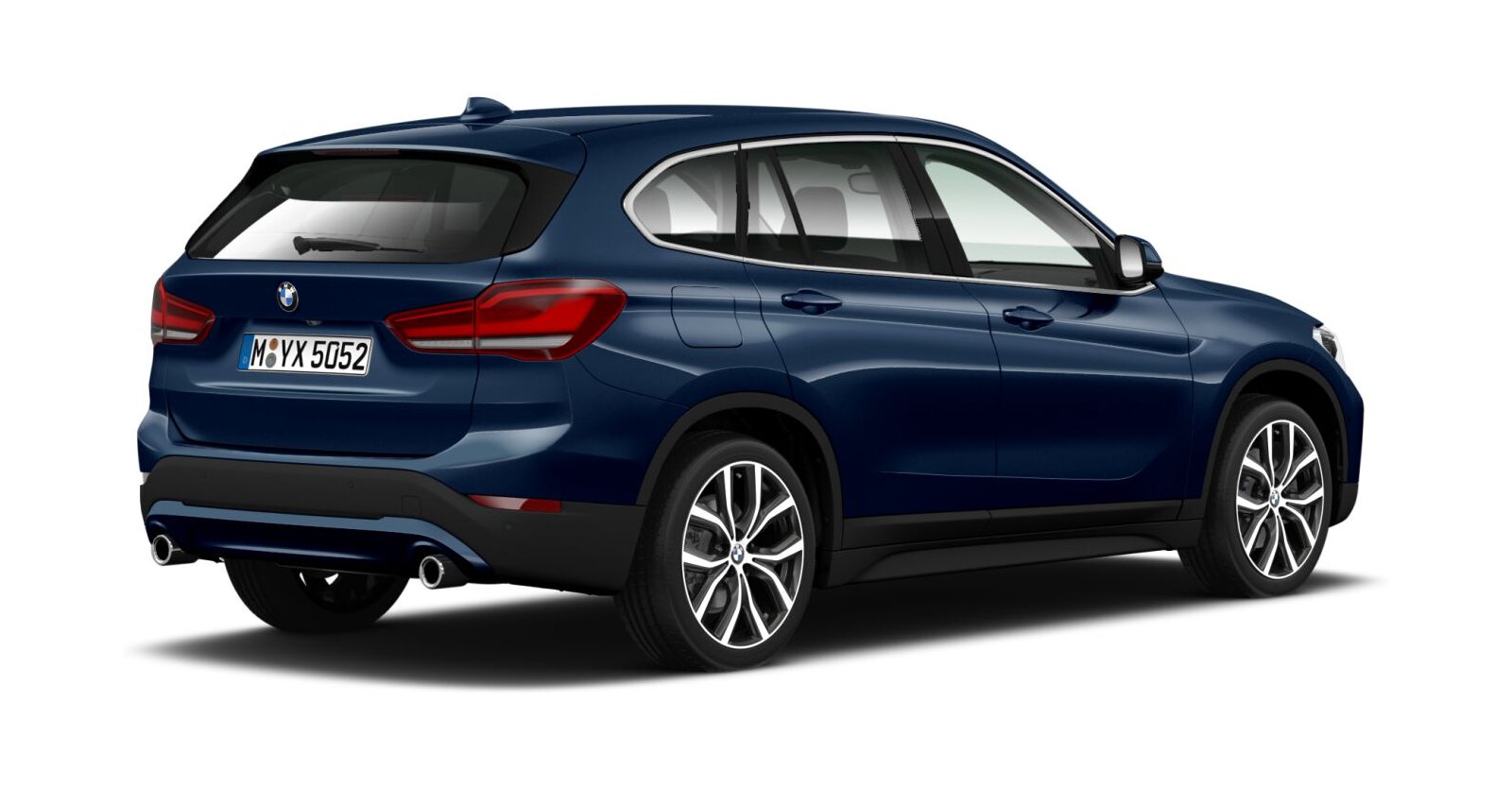 BMW BMW X in Blau von hinten BMW BMW X in Blau von hinten