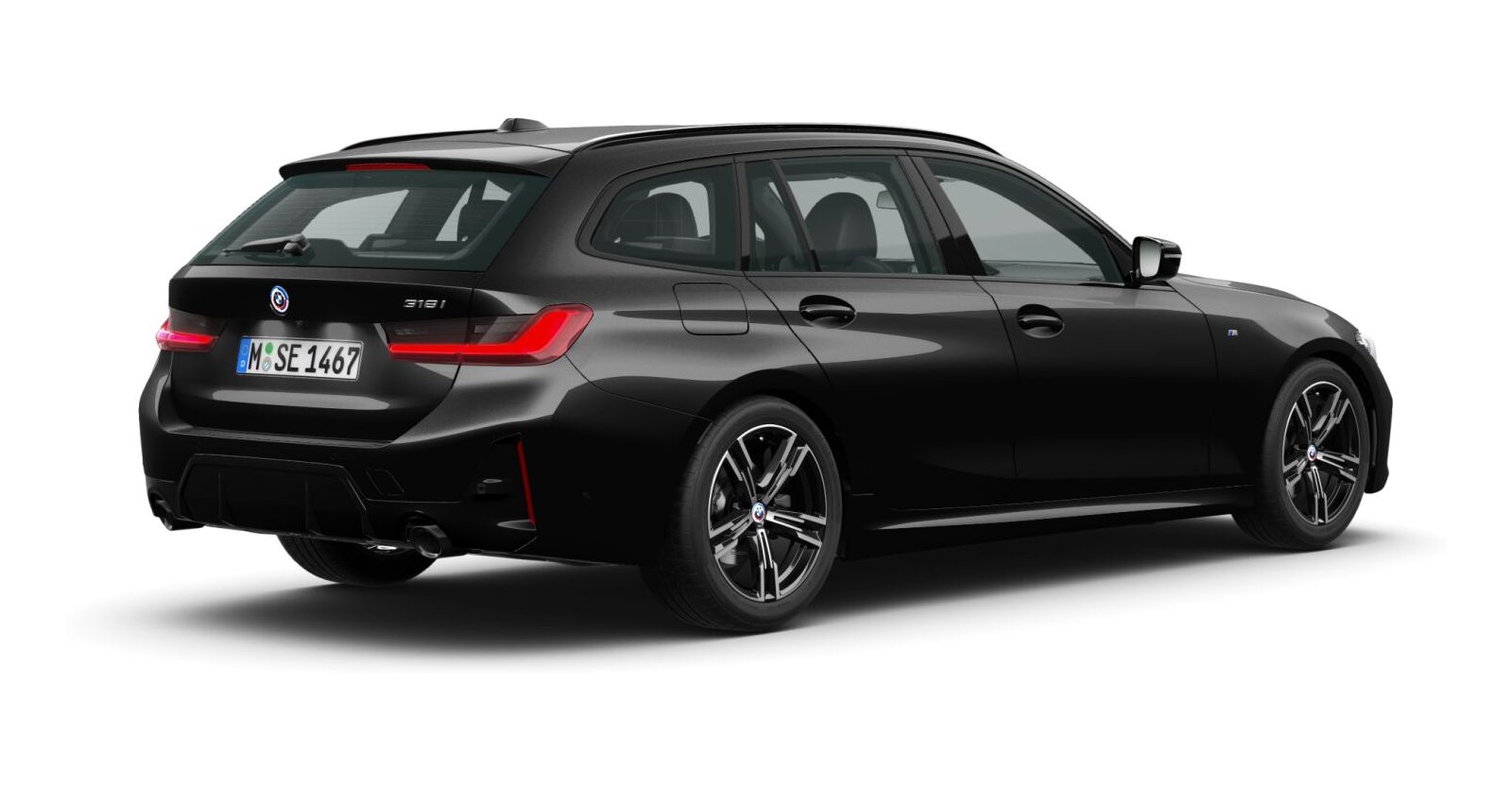 BMW BMW 3er in Schwarz von hinten BMW BMW 3er in Schwarz von hinten