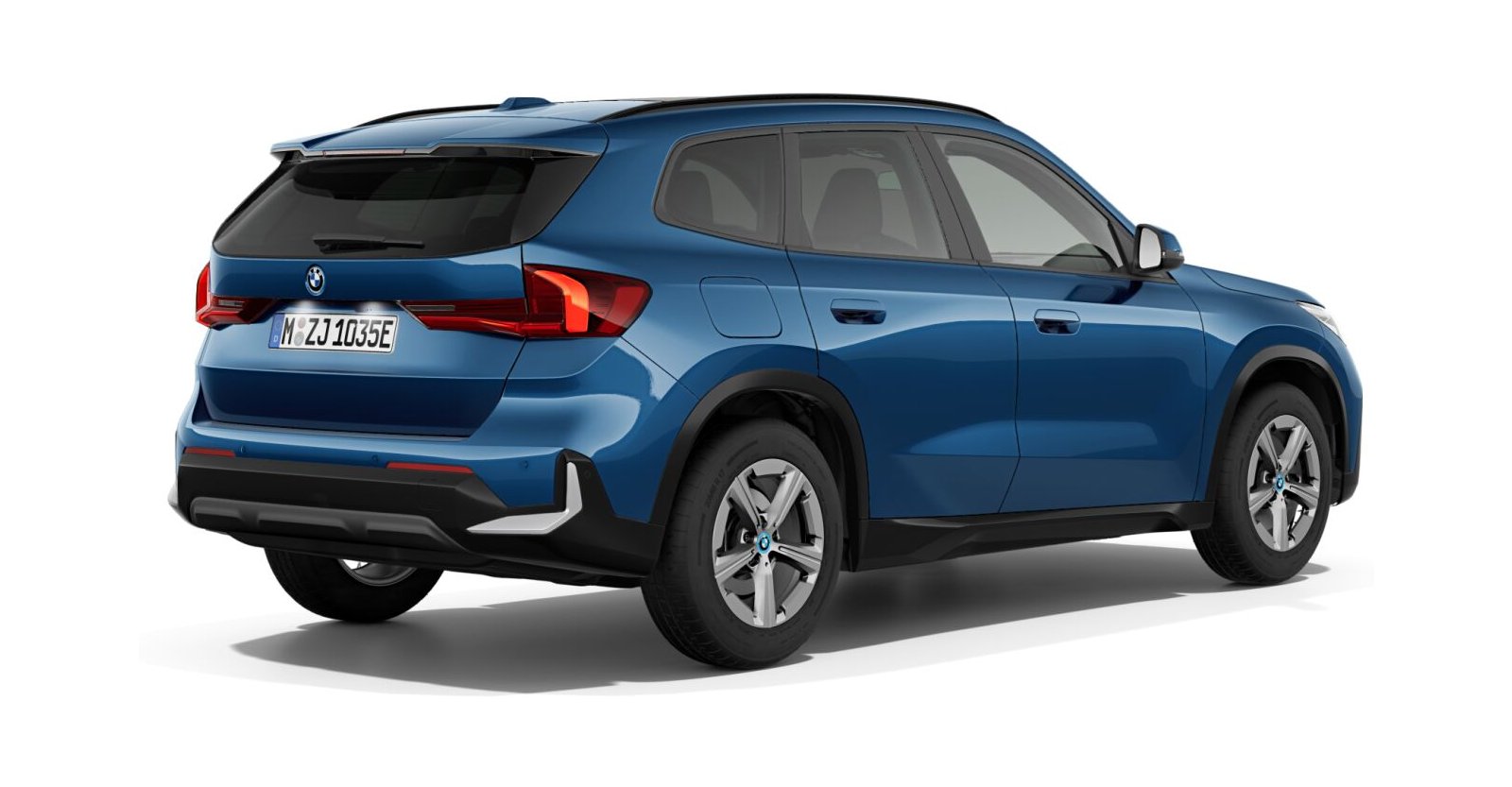 BMW BMW X in Blau von hinten BMW BMW X in Blau von hinten