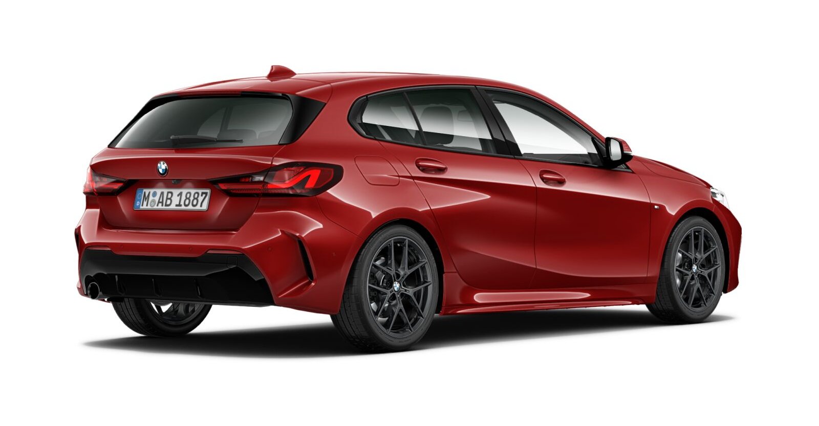 BMW BMW 1er in Rot von hinten BMW BMW 1er in Rot von hinten