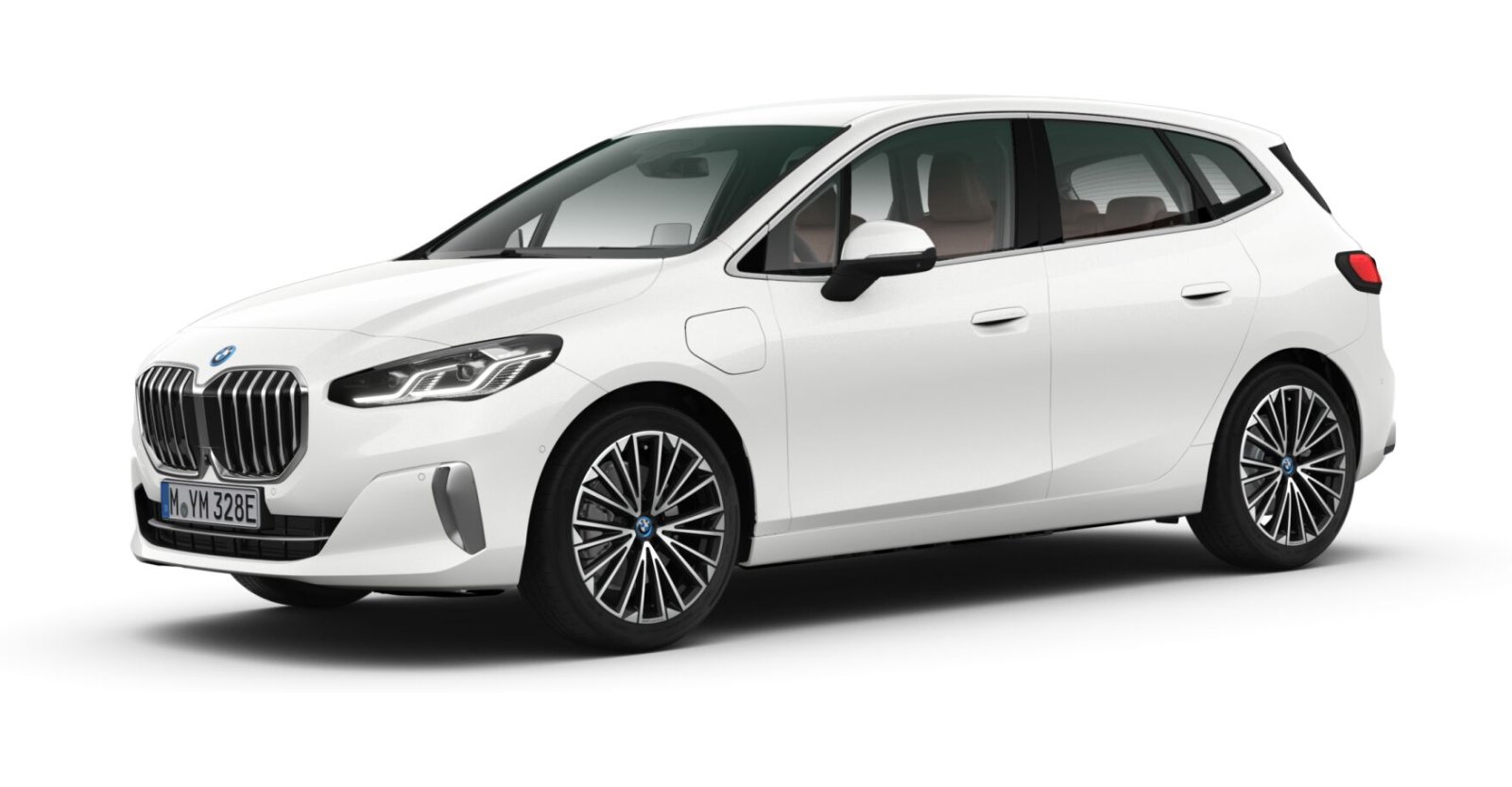 BMW 225e xDrive Active Tourer in Weiß von vorne BMW 225e xDrive Active Tourer in Weiß von vorne